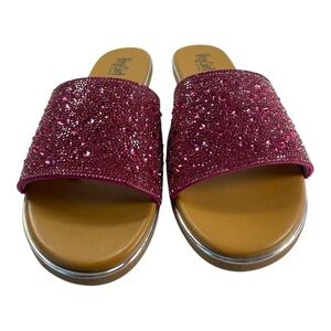 Corkys Pizzazz Pink Rhinestone Sandals - Size 10